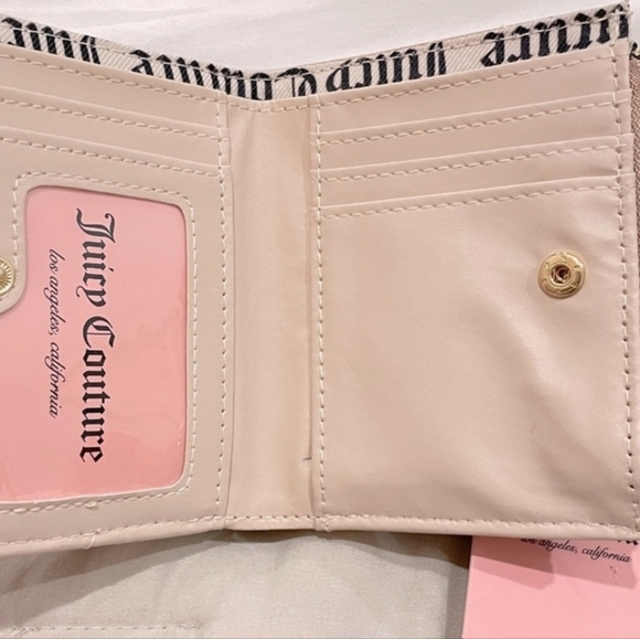 🔹️Juicy Couture🔹️ Beige Cafe Flawless Bifold w/ Pullout‎ Card Case Light Brown - Picture 4 of 5